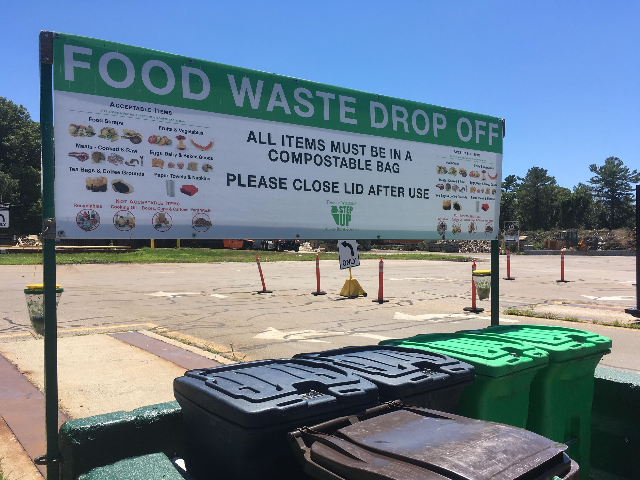 RDF food waste drop off with sign