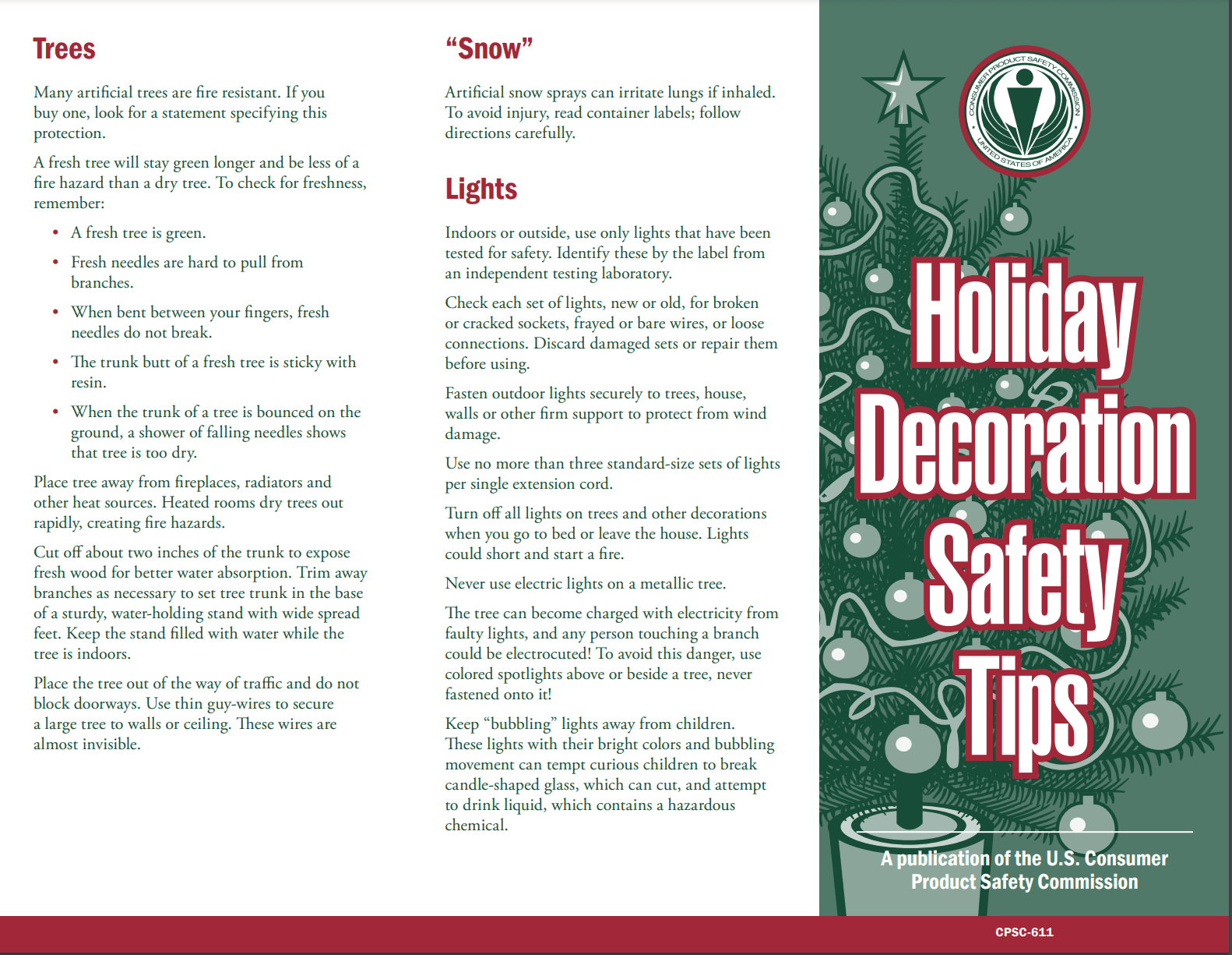 Holiday safety page 1 safety commission