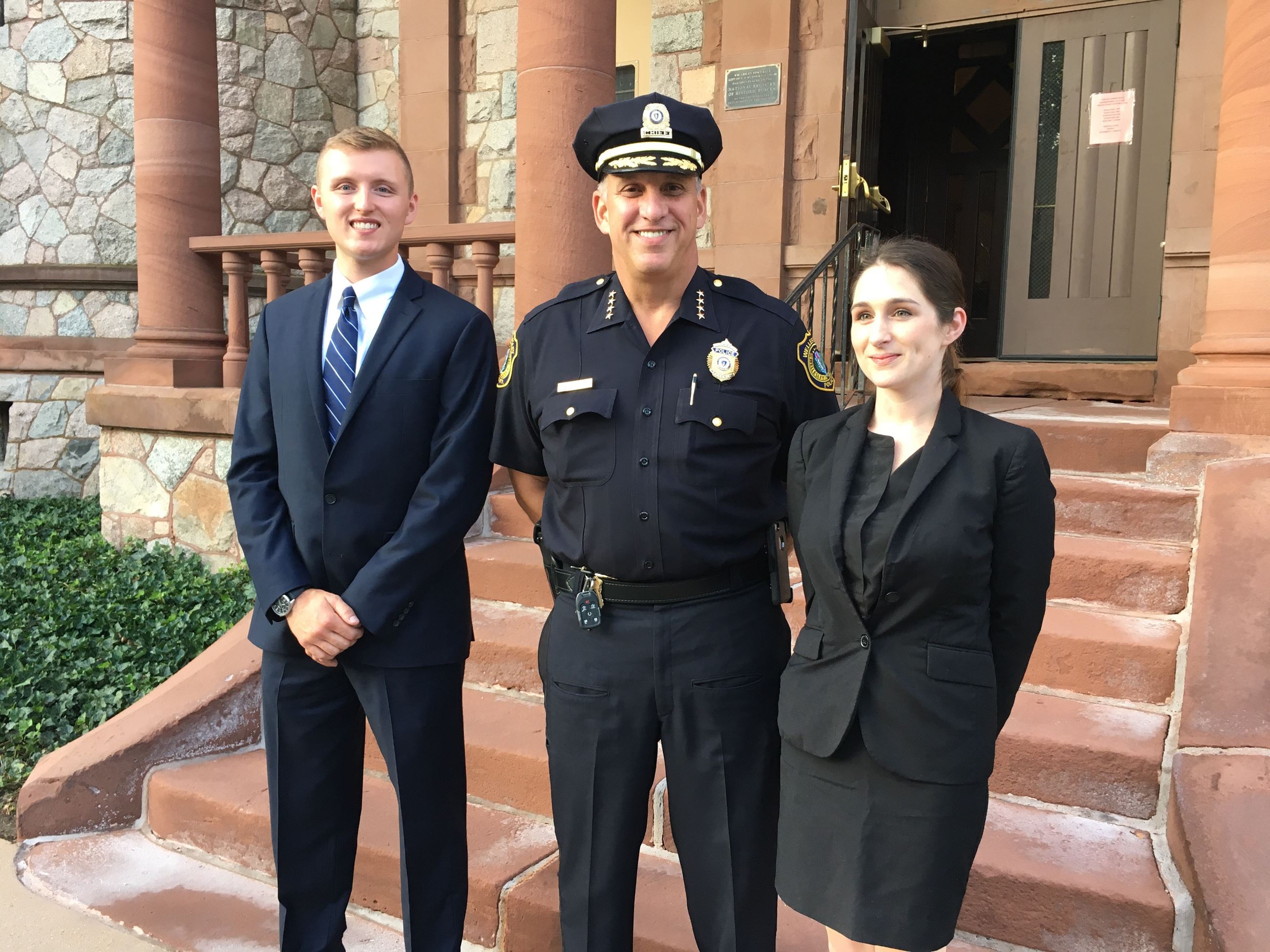 Chief Pilecki with Mike Mankavech and Kiley Davis