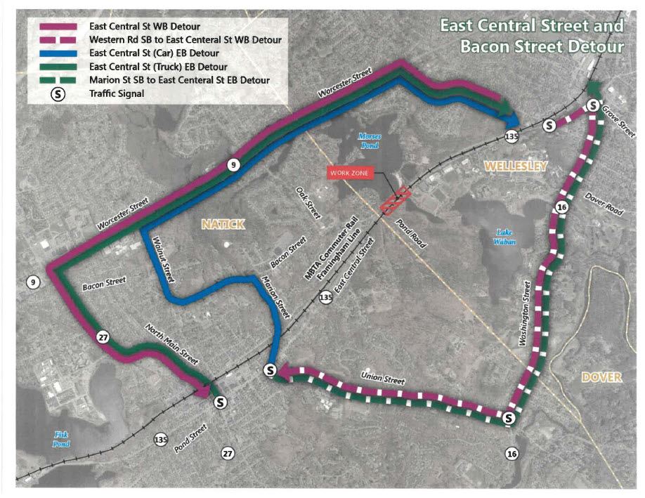 Bacon St Detour Map Photo