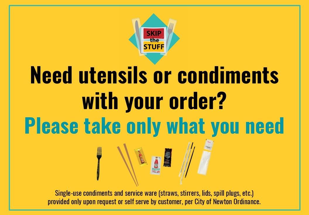 Skip the Stuff sign saying take only what you need