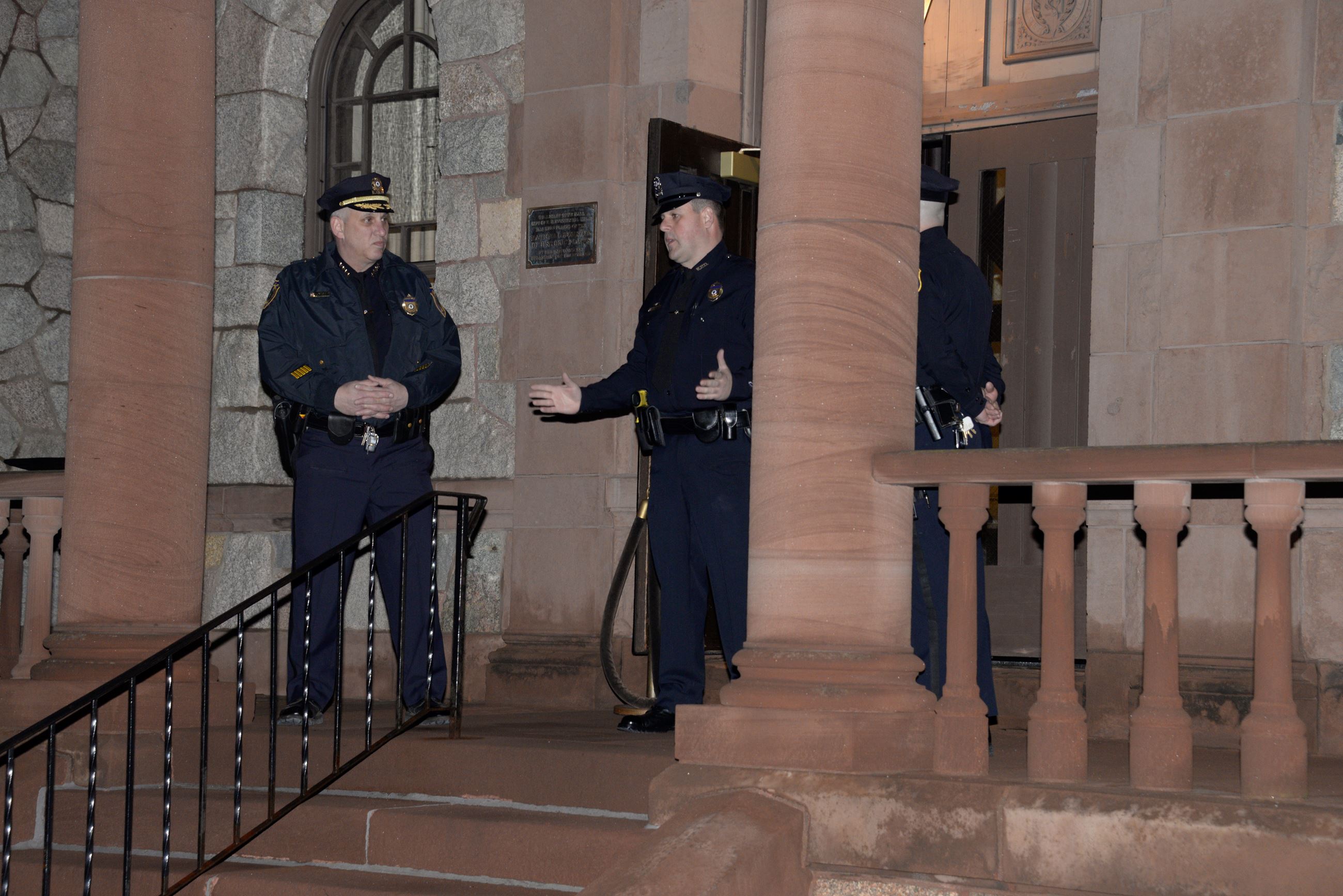 Sergeant Bob Gallagher speaks to WPD Officers after being promoted.